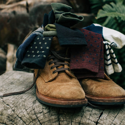 The Merino Sock in Olive Stripe