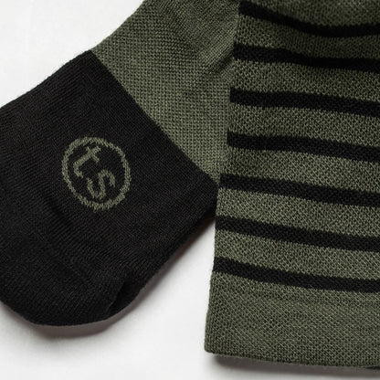 The Merino Sock in Olive Stripe