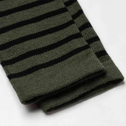 The Merino Sock in Olive Stripe