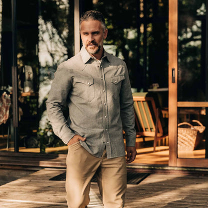The Western Shirt in Olive Melange