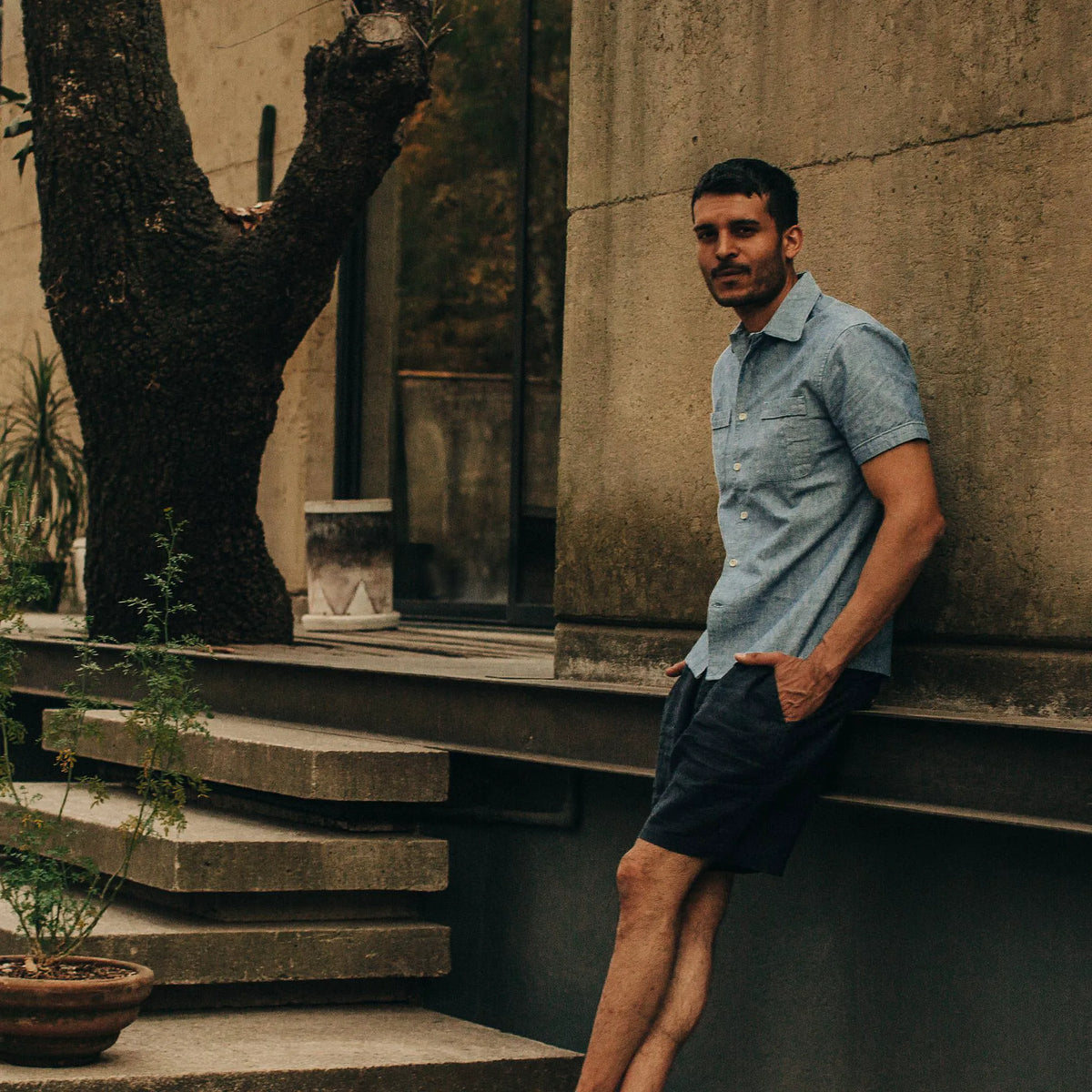 The Tulum in Blue Chambray