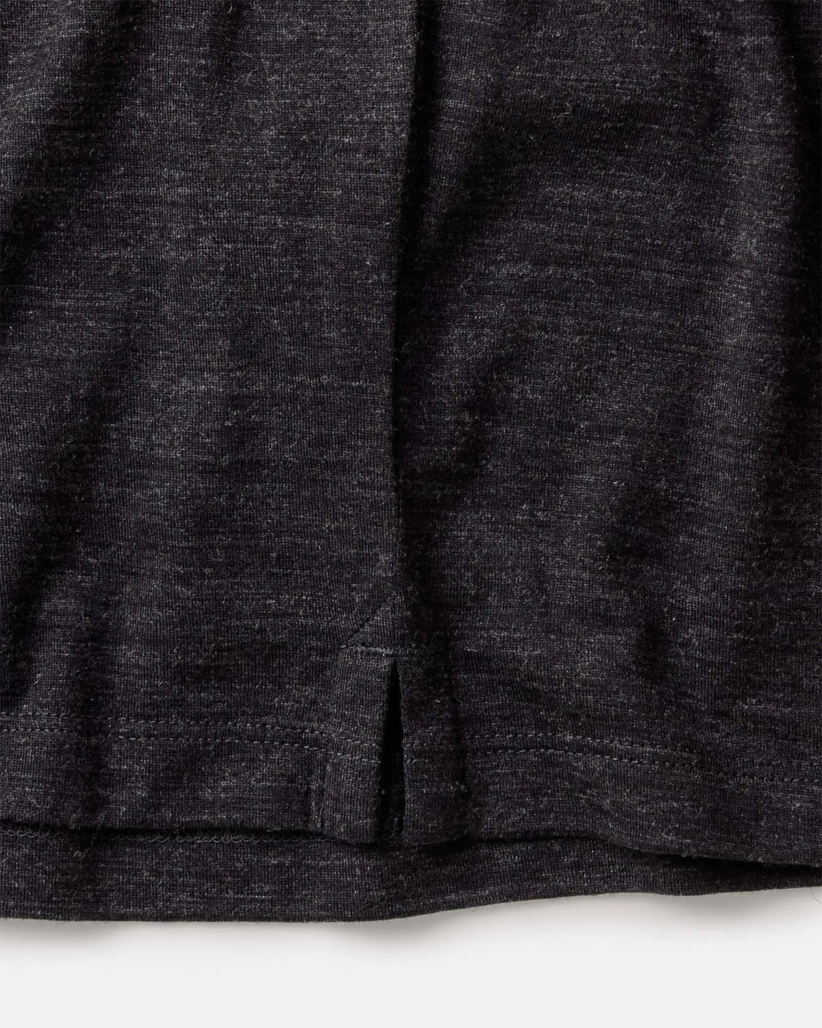 The Merino Polo in Heather Black