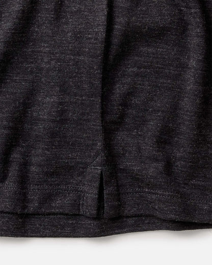 The Merino Polo in Heather Black