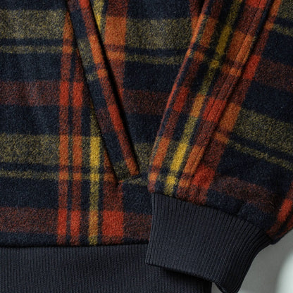 The Bomber Jacket in Navy Plaid Wool