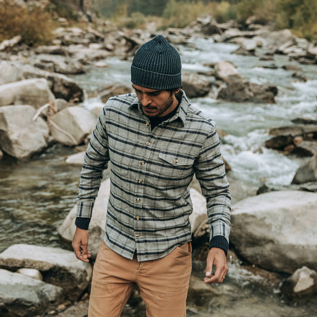 The Crater Shirt in Ash Plaid