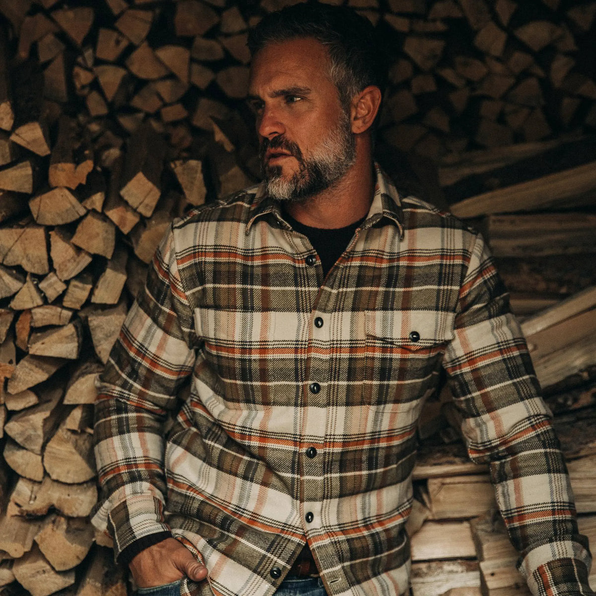 The Crater Shirt in Tan Plaid