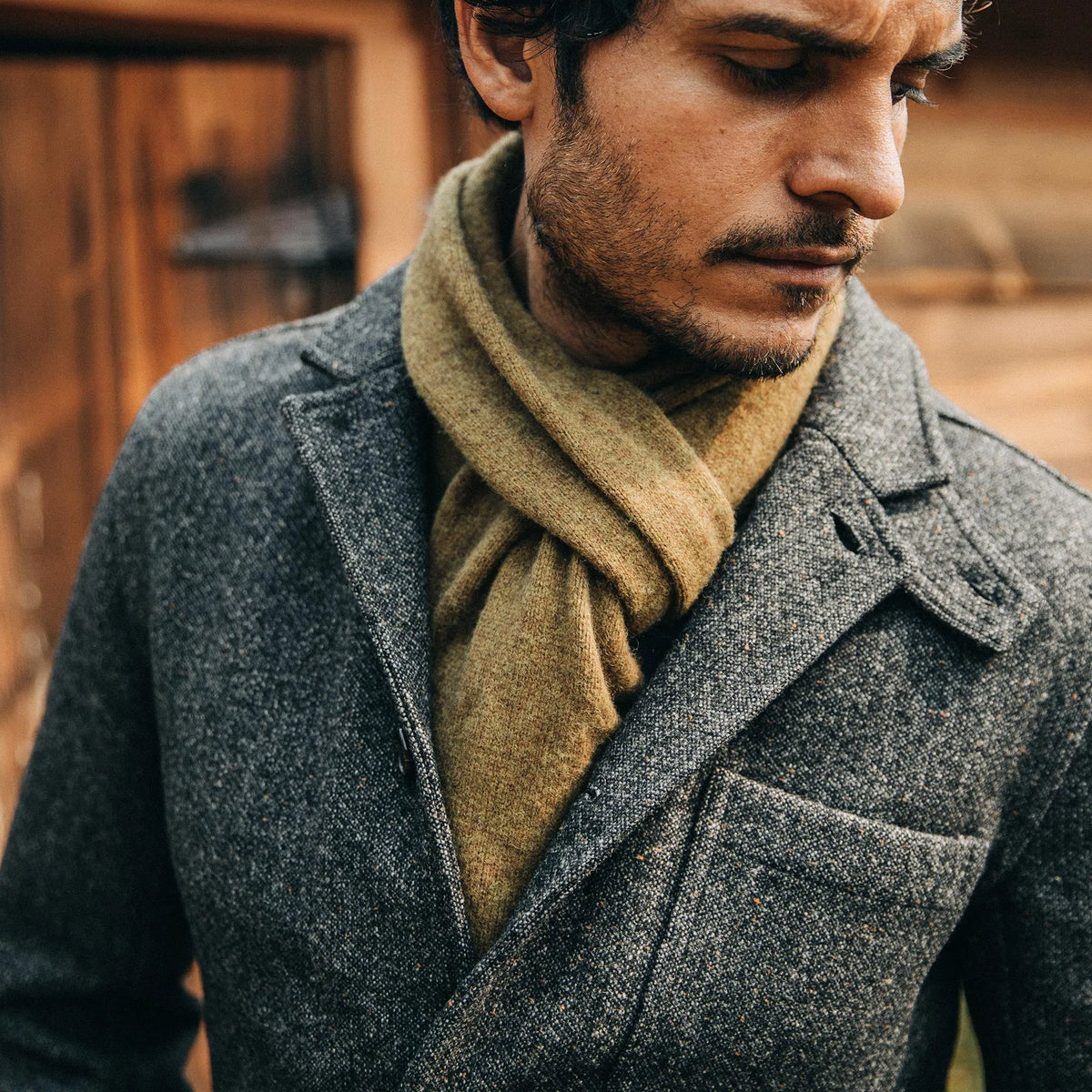 The Gibson Jacket in Charcoal Birdseye Wool