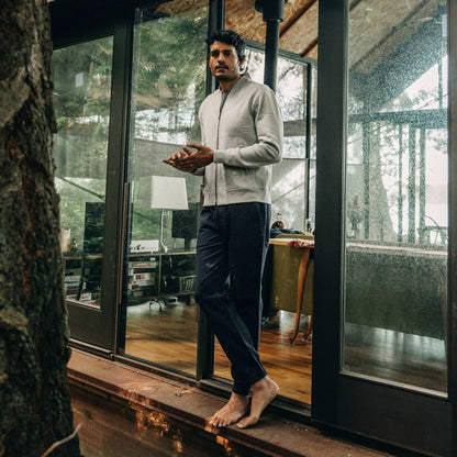The Heavy Bag Bomber in Heather Grey Fleece