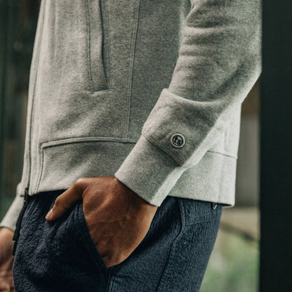 The Heavy Bag Bomber in Heather Grey Fleece