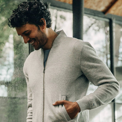 The Heavy Bag Bomber in Heather Grey Fleece