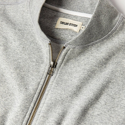 The Heavy Bag Bomber in Heather Grey Fleece