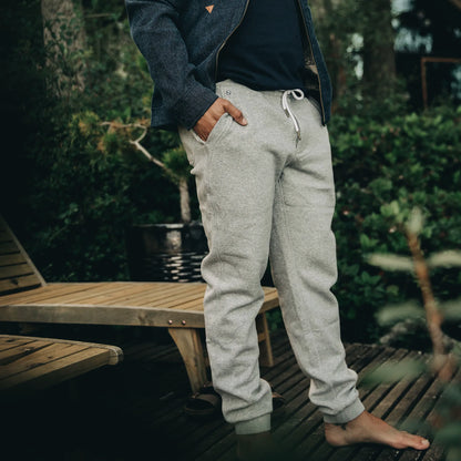 The Heavy Bag Pant in Heather Grey Fleece