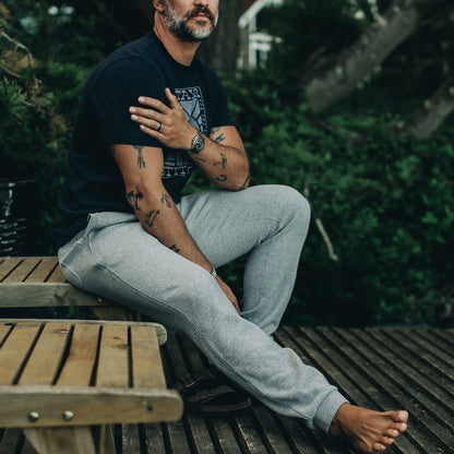 The Heavy Bag Pant in Heather Grey Fleece