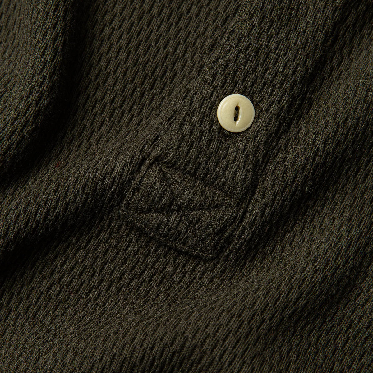 The Heavy Bag Waffle Henley in Olive