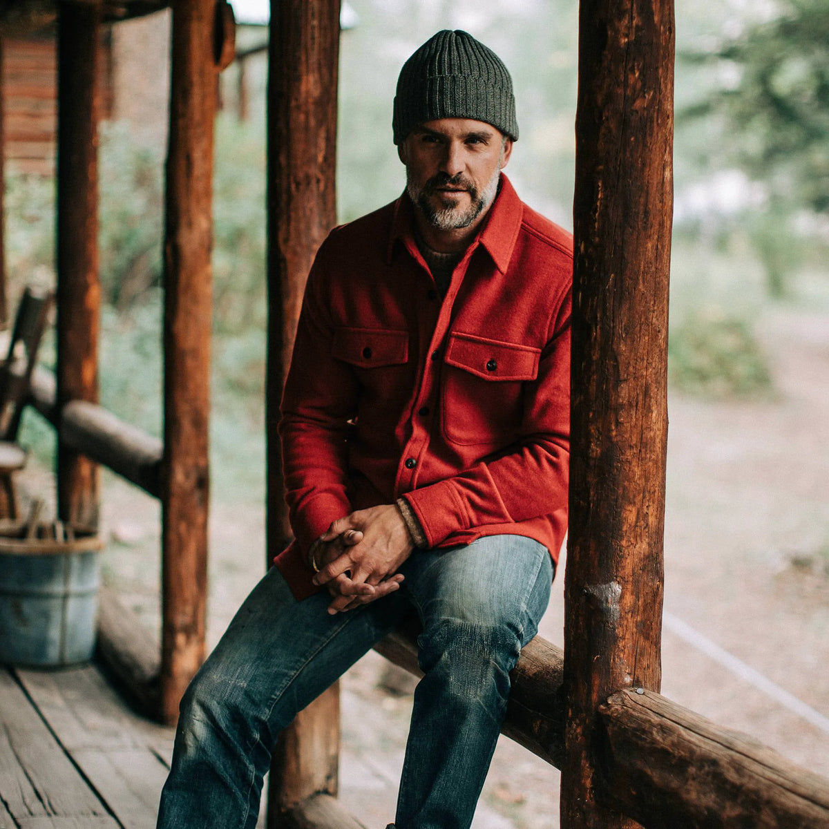 The Maritime Shirt Jacket in Clifford Red