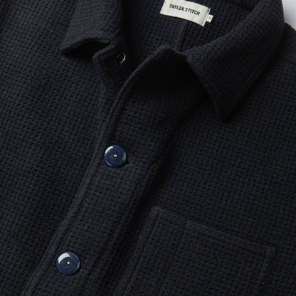 The Ojai Jacket in Navy Waffle Wool