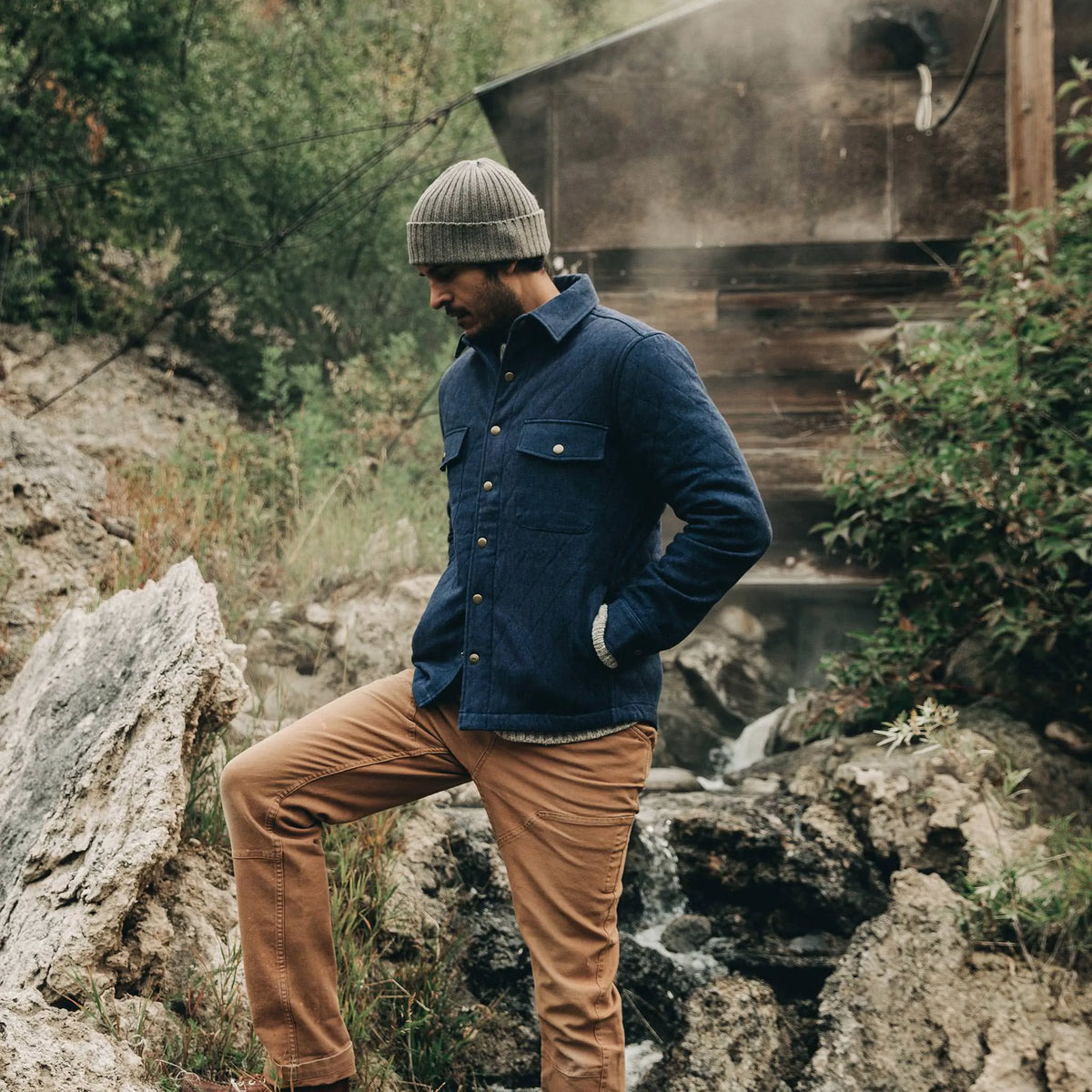The Quilted Jacket in Indigo Boss Duck