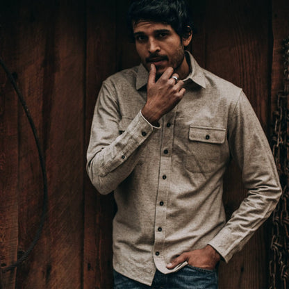 The Yosemite Shirt in Oat Donegal