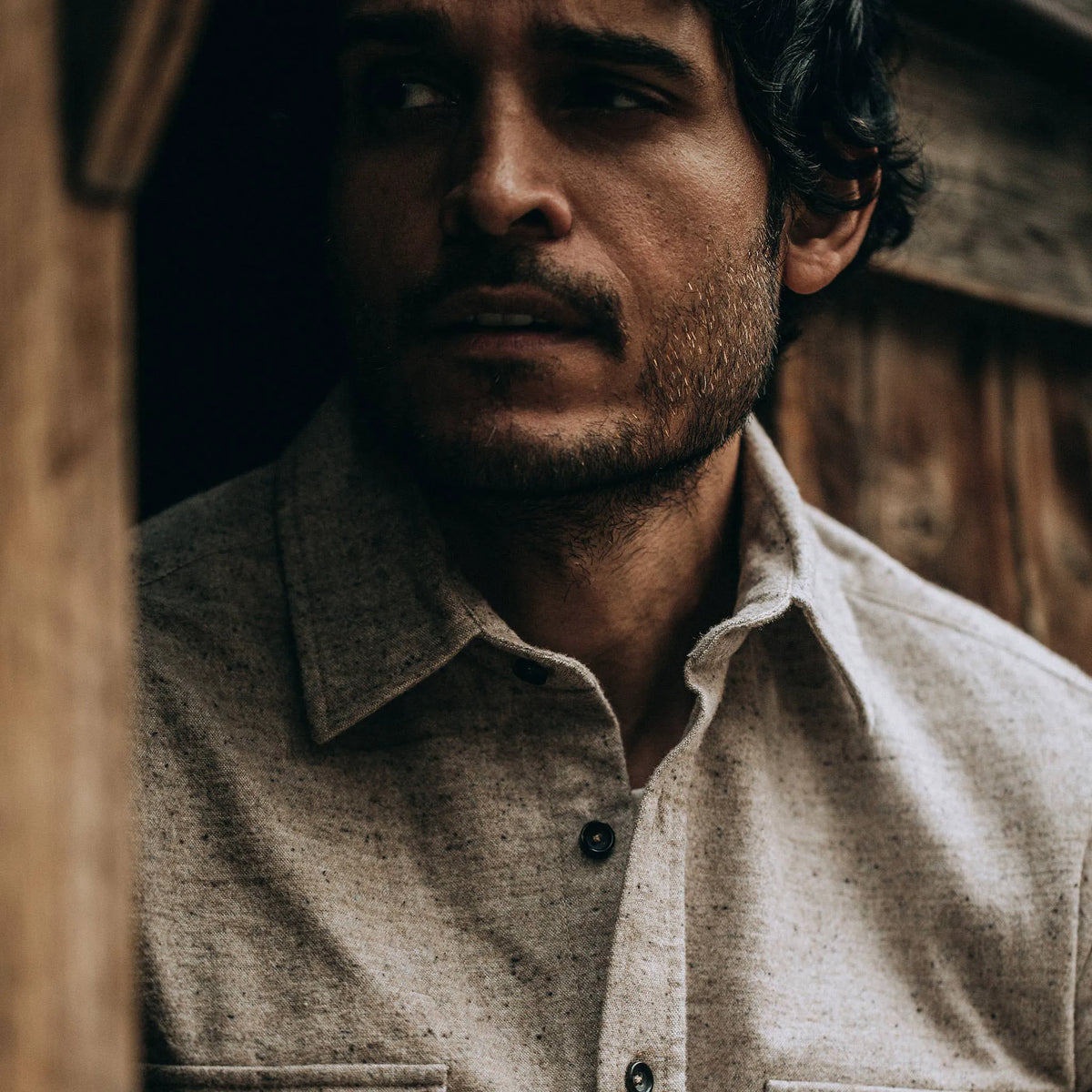 The Yosemite Shirt in Oat Donegal
