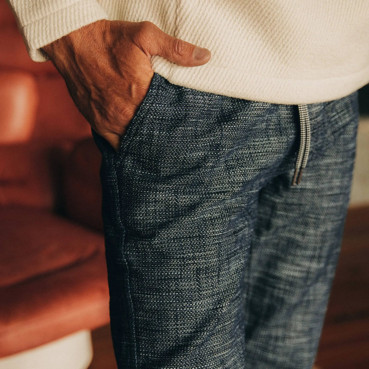 The Apres Pant in Indigo Slub