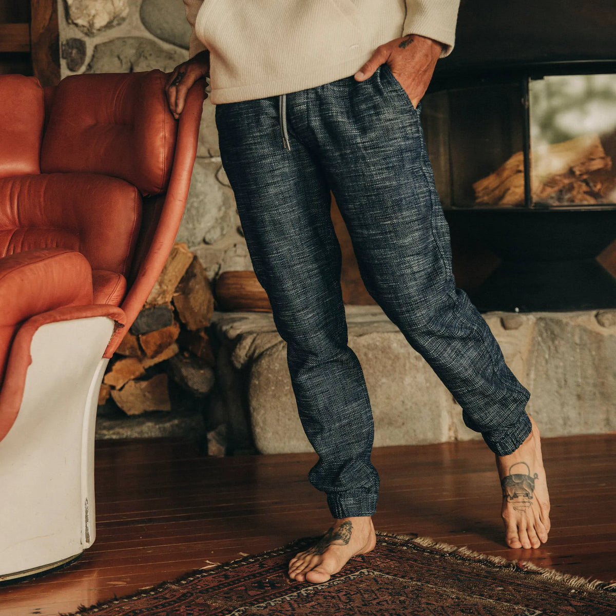 The Apres Pant in Indigo Slub