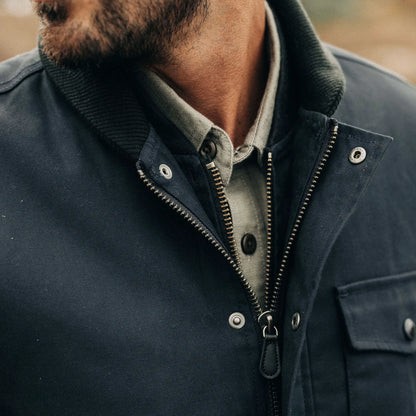 The Deck Jacket in Dark Navy Dry Wax