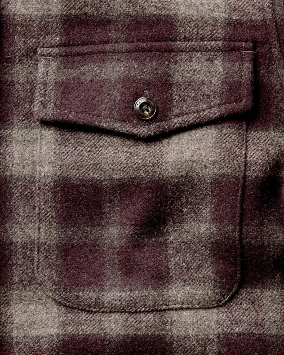 The Maritime Shirt Jacket in Burgundy Plaid Wool