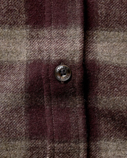 The Maritime Shirt Jacket in Burgundy Plaid Wool