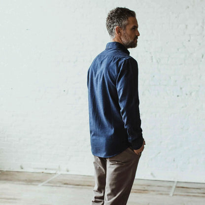 The Jack in Brushed Navy Oxford