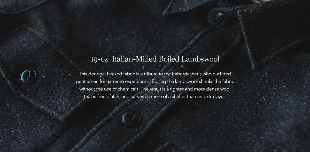 The Maritime Shirt Jacket in Charcoal Donegal Wool