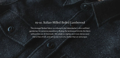 The Maritime Shirt Jacket in Charcoal Donegal Wool