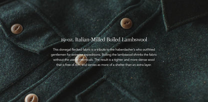 The Maritime Shirt Jacket in Moss Donegal Wool
