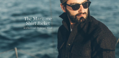 The Maritime Shirt Jacket in Charcoal Donegal Wool