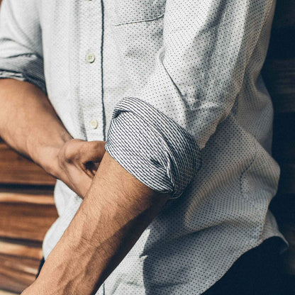 The California in Navy Jacquard Dot