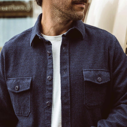 The Utility Shirt in Navy Jacquard