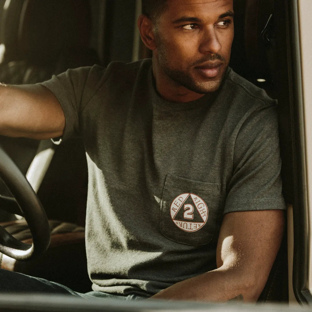The Heavy Bag Tee in Red, Right, Return