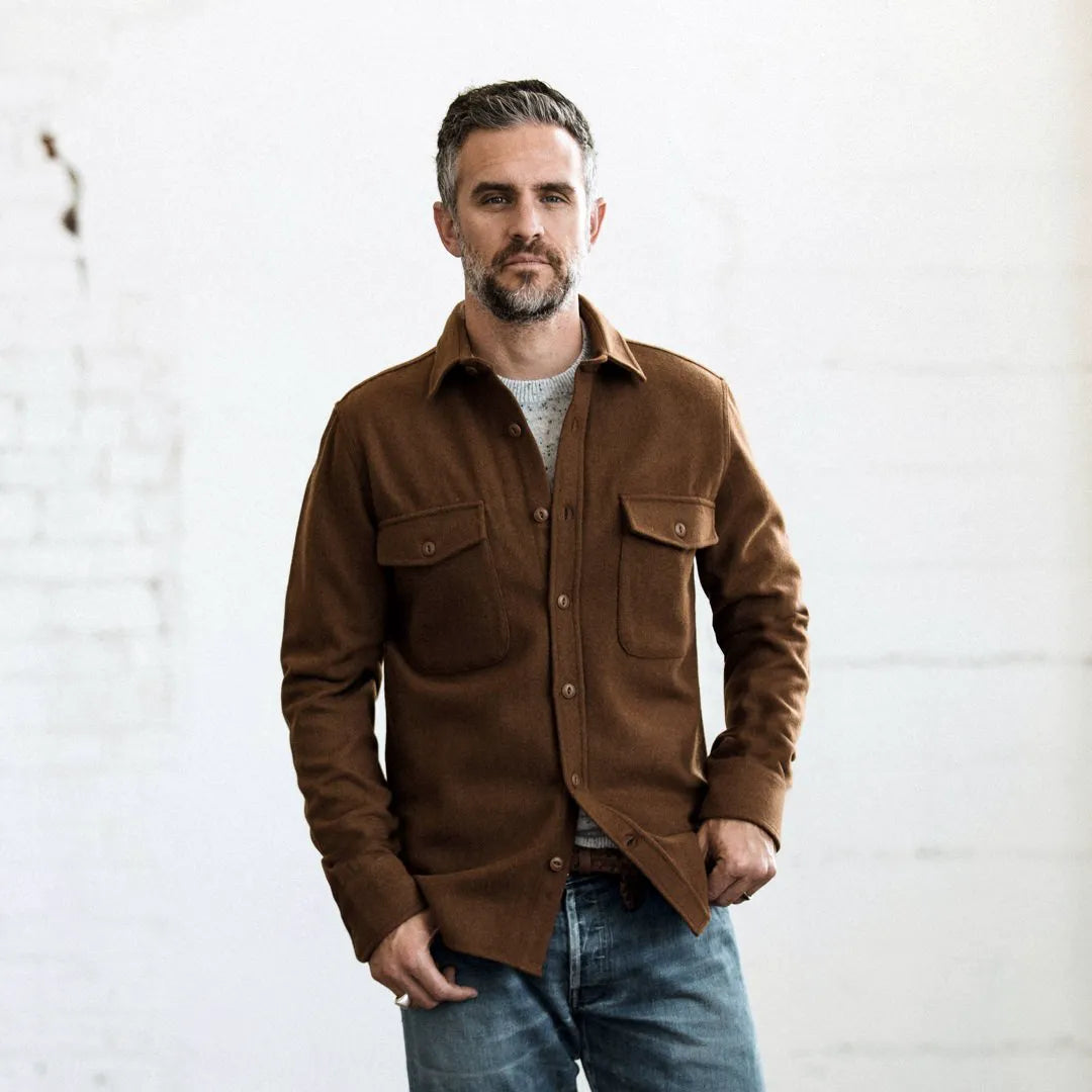 The Maritime Shirt Jacket in Rust