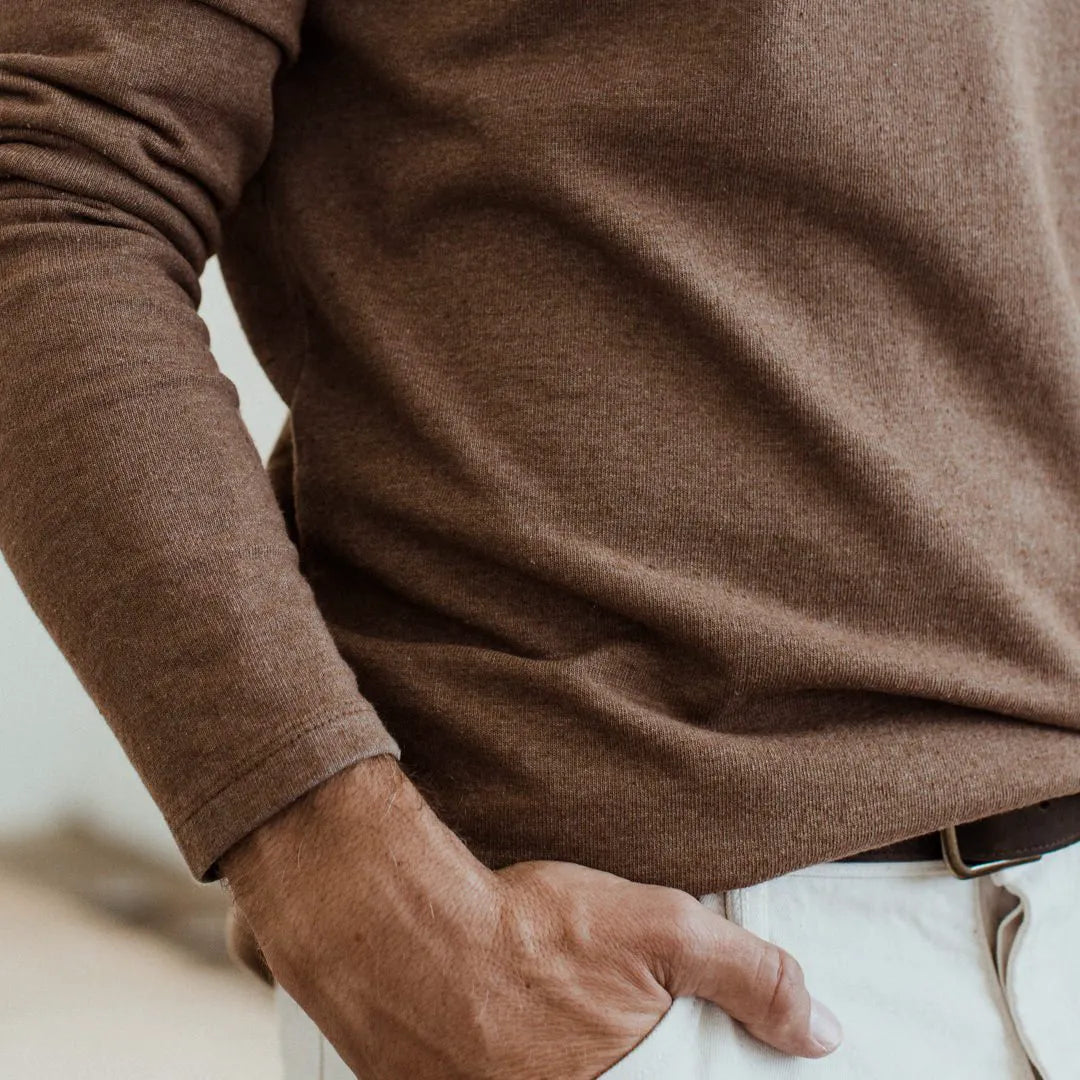 The Heavy Bag Henley in Fatigue Brown