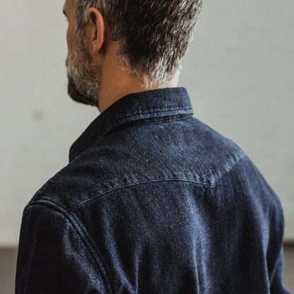 The Western Shirt in Indigo Crepe