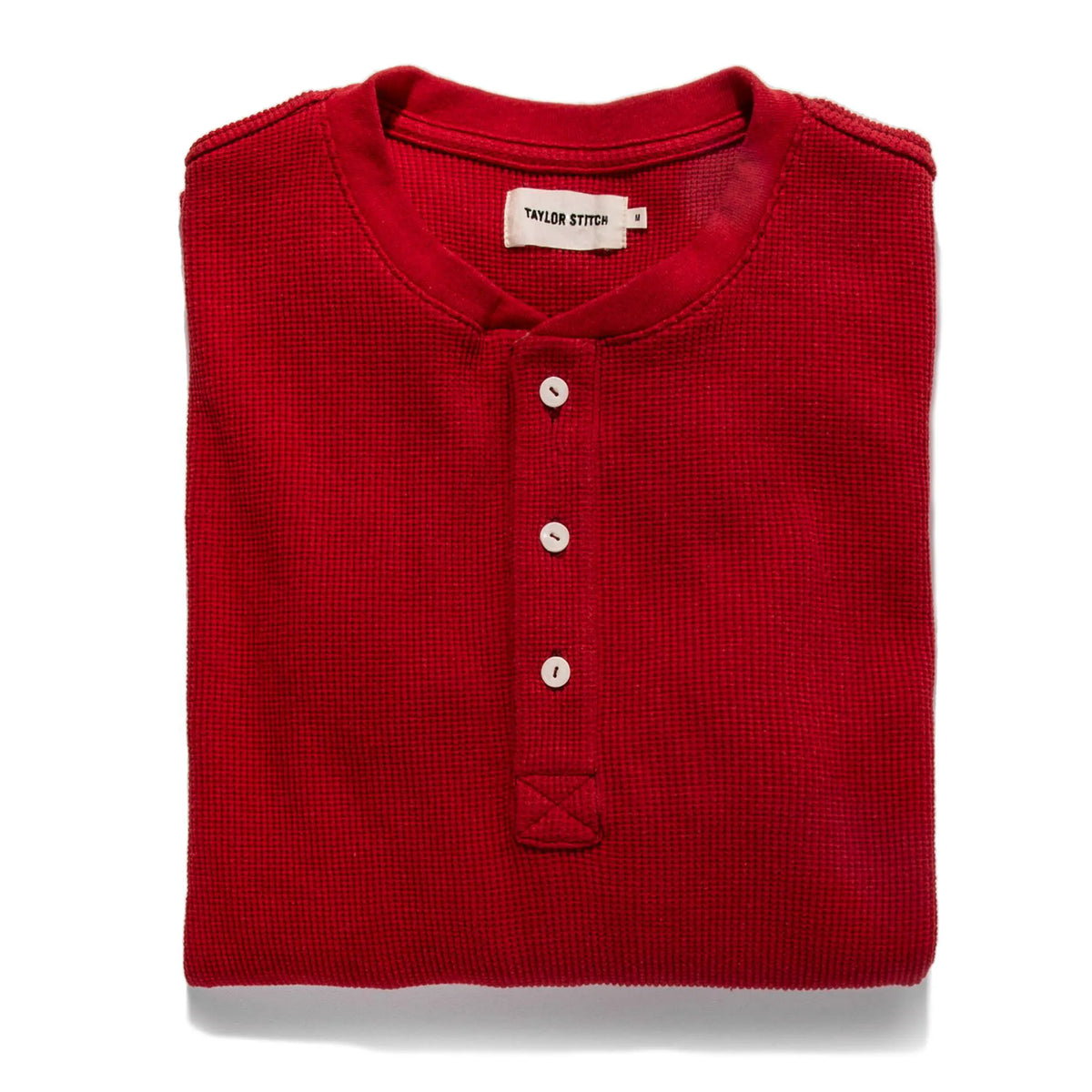 The Heavy Bag Waffle Henley in Cardinal