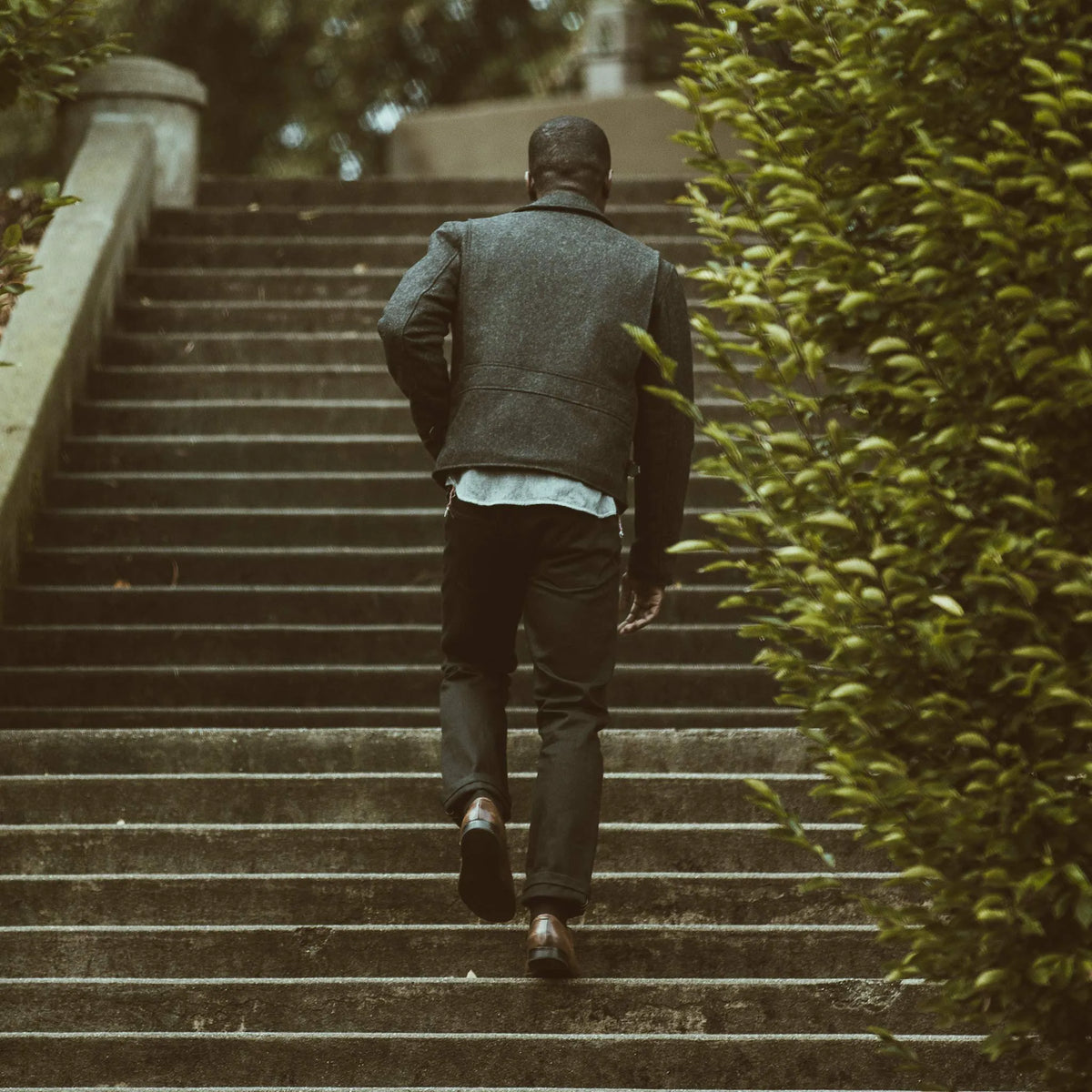 The Monterey Bomber in Charcoal Wool