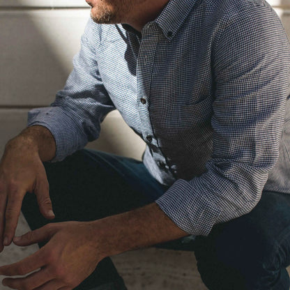 The Jack in Navy Mini Gingham Linen