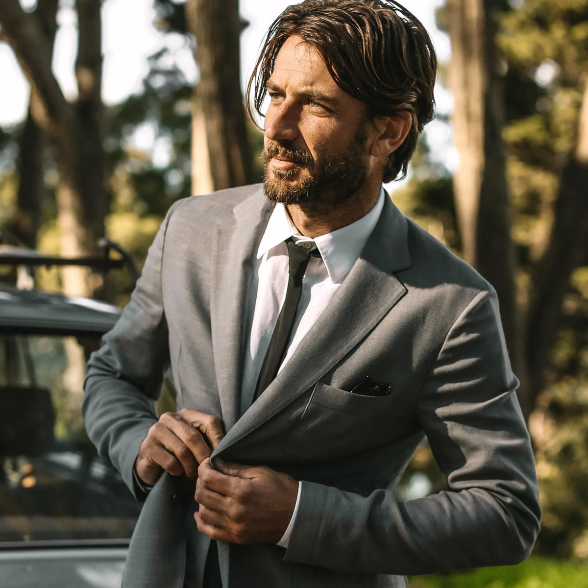 The Telegraph Jacket in Charcoal Slub