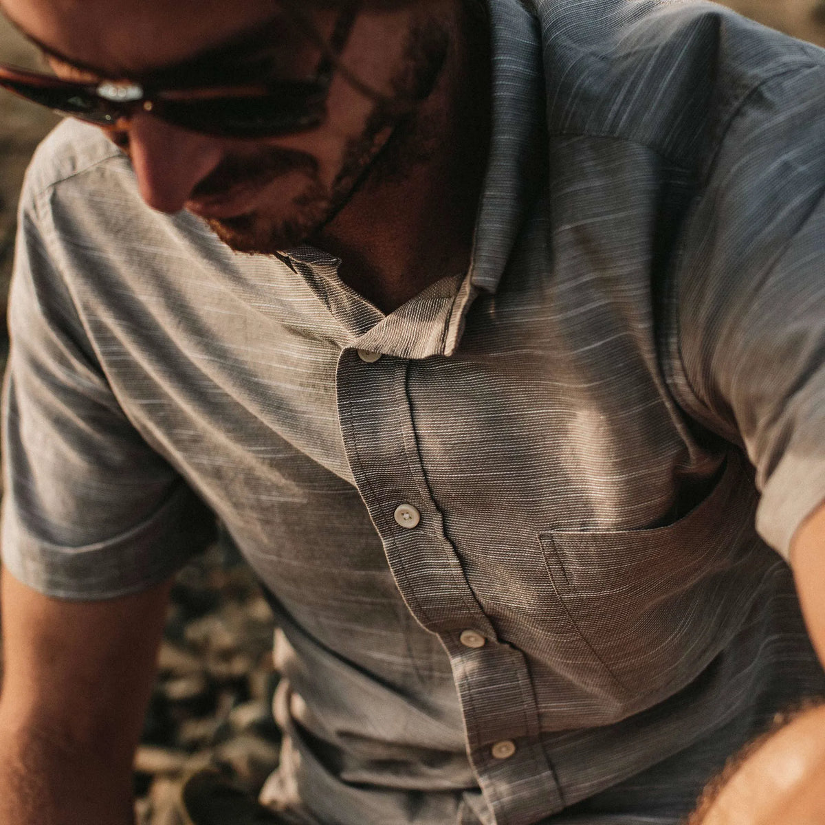 The Short Sleeve Jack in Grey Dobby