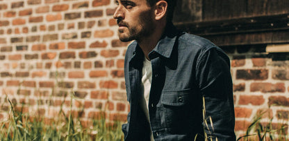The Point Shirt in Navy Reverse Sateen