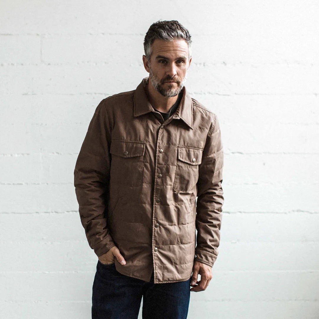 The Garrison Shirt Jacket in British Khaki Dry Wax