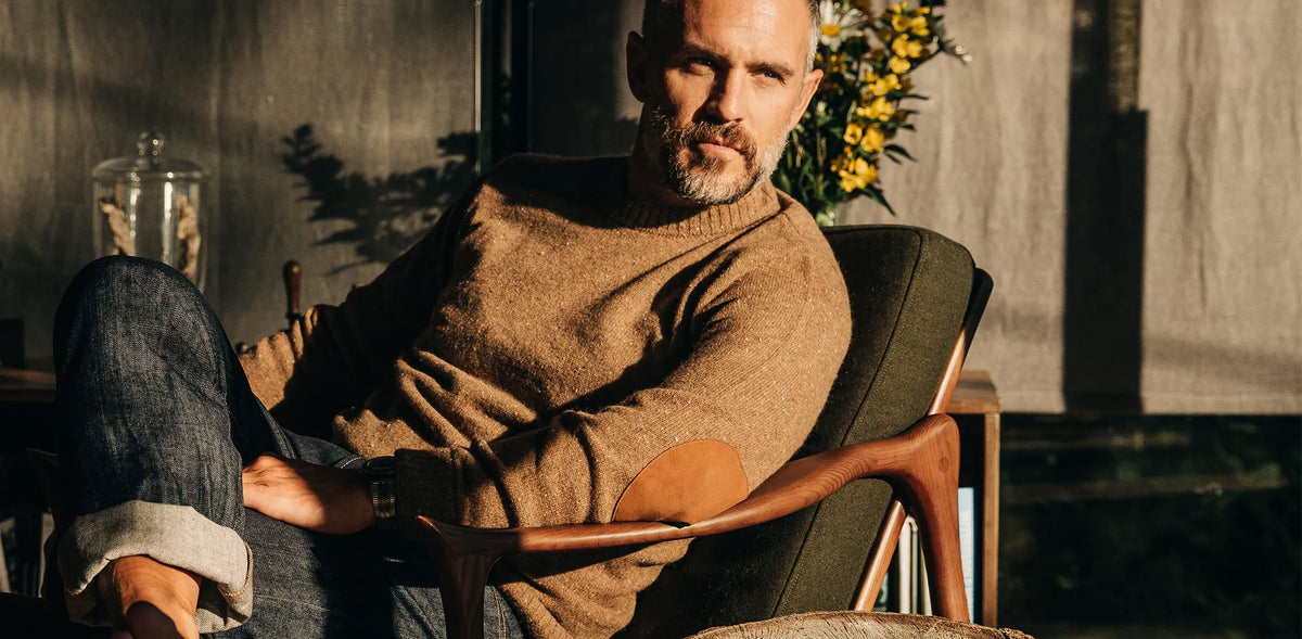 The Hardtack Sweater in Oak Donegal