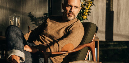 The Hardtack Sweater in Oak Donegal