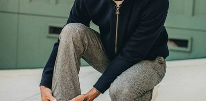 The Carmel Pant in Charcoal Birdseye Wool