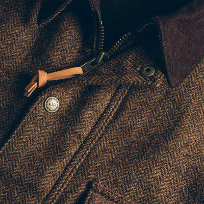 The Rover Jacket in Oak Herringbone Waxed Wool
